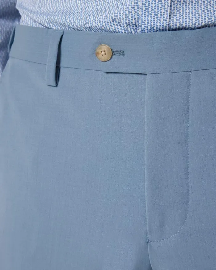 Politix Suit Pants Men Wool Blend Tailored Pant Chalk Blue