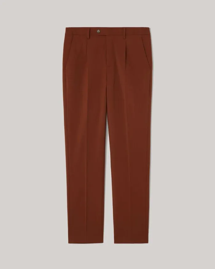 Politix Suit Pants Men Wool Blend Tailored Pant Terracotta