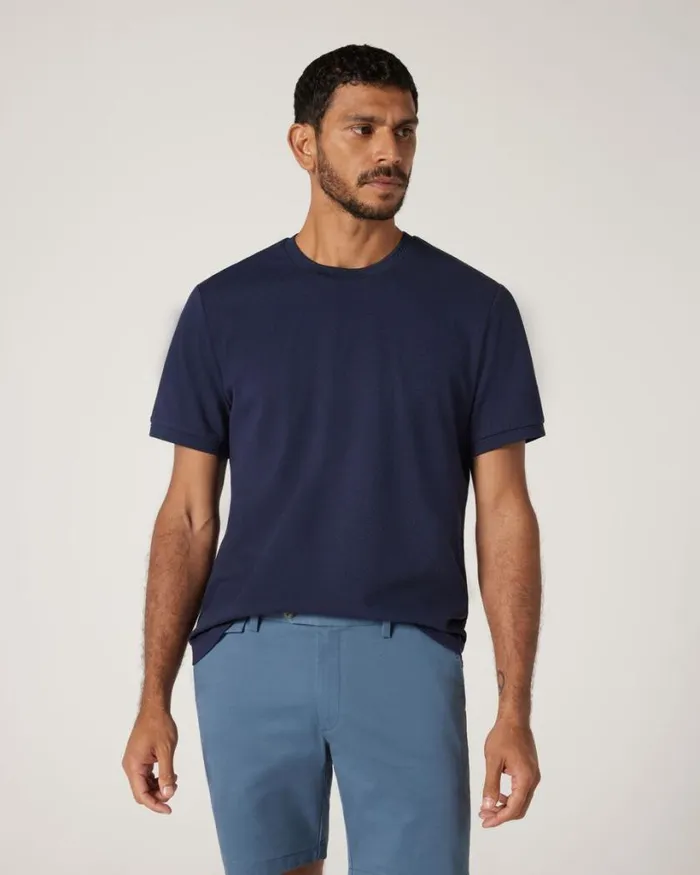 Politix TShirts Men Slim Fit Jacquard Texture Tee Navy