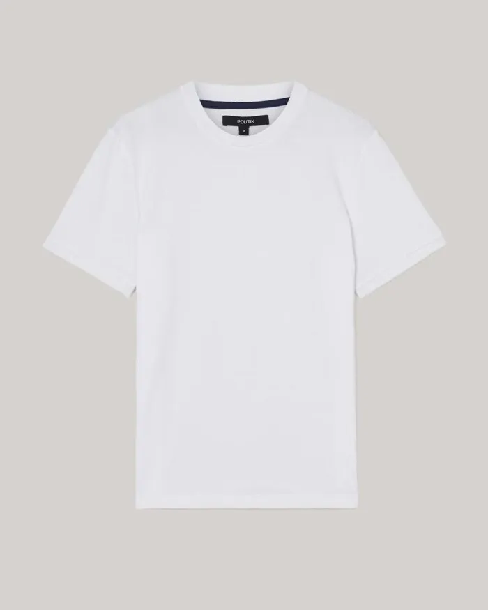 Politix TShirts Men Slim Fit Jacquard Texture Tee White