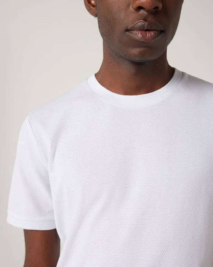 Politix TShirts Men Slim Fit Jacquard Texture Tee White