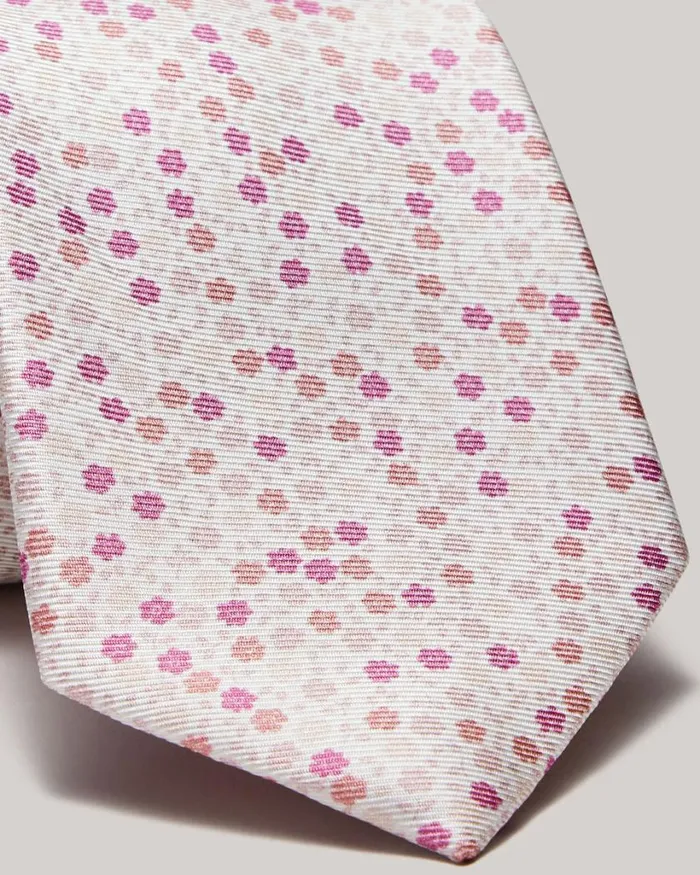 Politix Ties Men Floral Printed Silk Tie Rose Politix Ties Men Floral Printed Silk Tie Rose