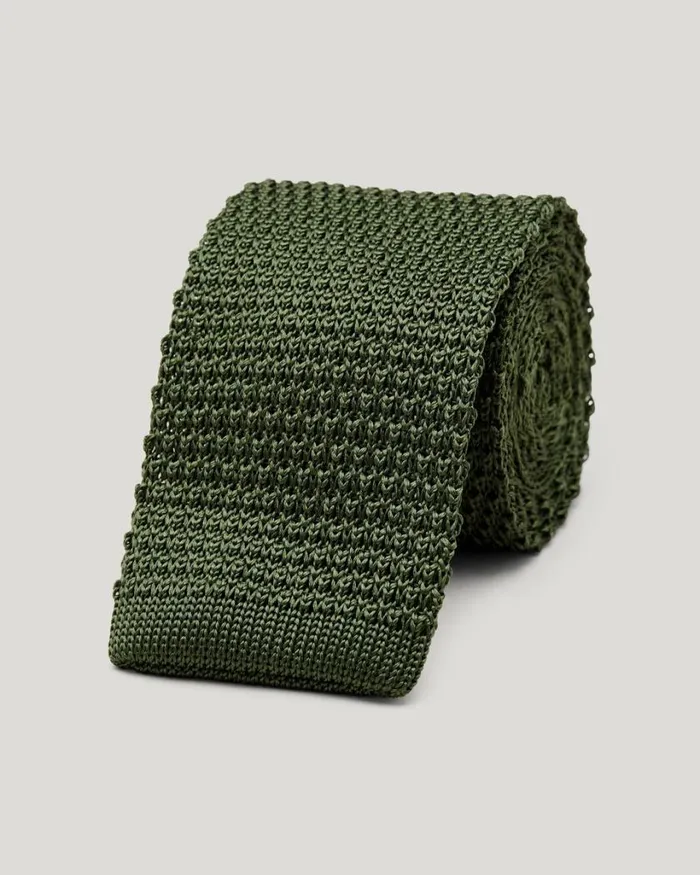 Politix Ties Men Knitted Silk Tie Khaki
