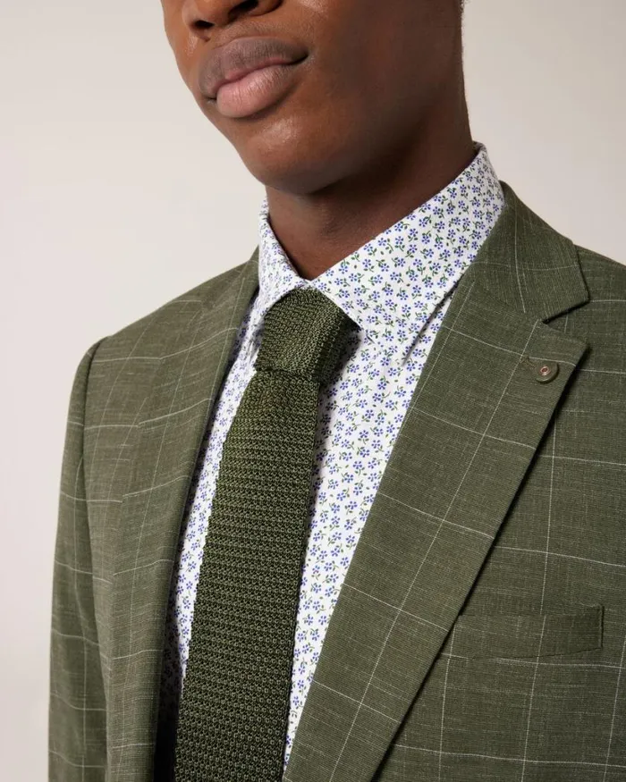Politix Ties Men Knitted Silk Tie Khaki