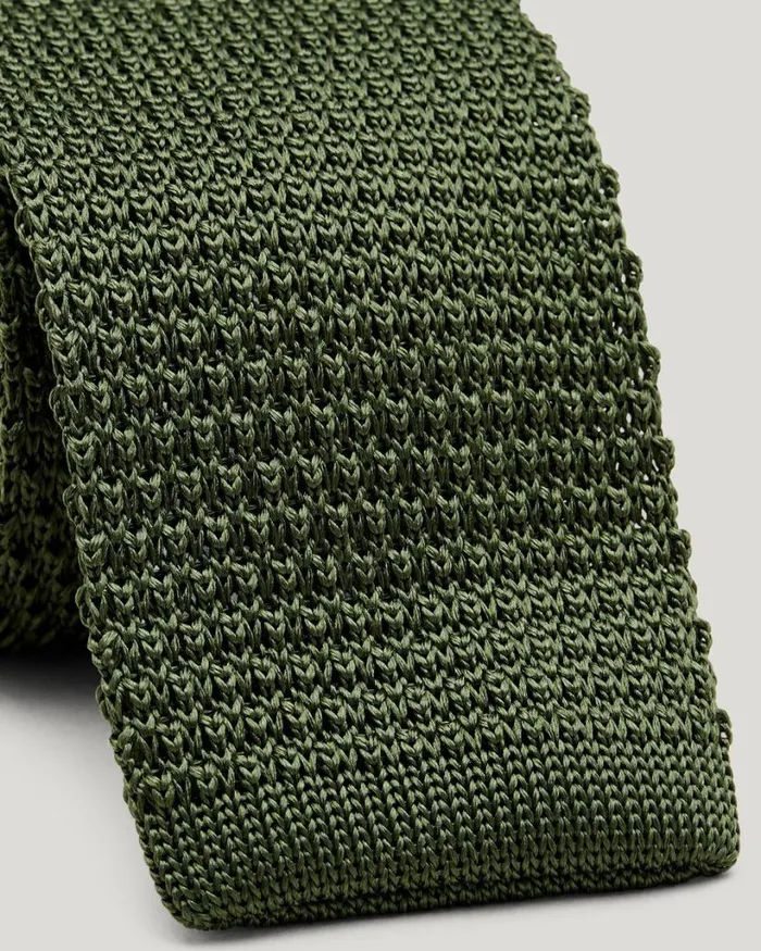 Politix Ties Men Knitted Silk Tie Khaki