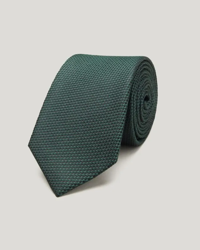 Politix Ties Men Silk Textured Twotone Tie Dark Green