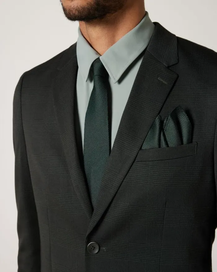 Politix Ties Men Silk Textured Twotone Tie Dark Green