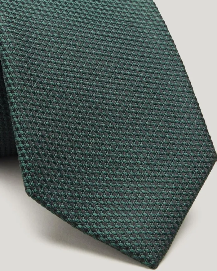 Politix Ties Men Silk Textured Twotone Tie Dark Green