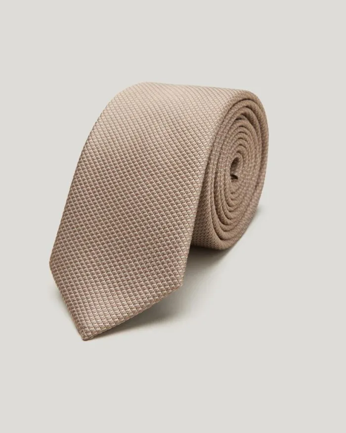 Politix Ties Men Silk Textured Twotone Tie Latte