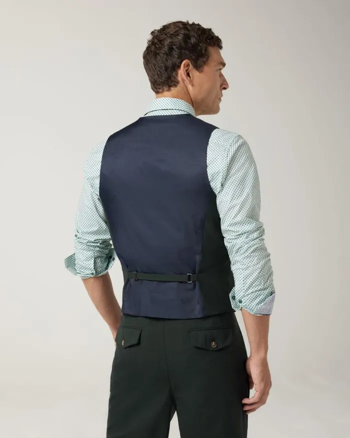 Politix Vests Men 5 Button Tailored Fashion Vest Dark Khaki