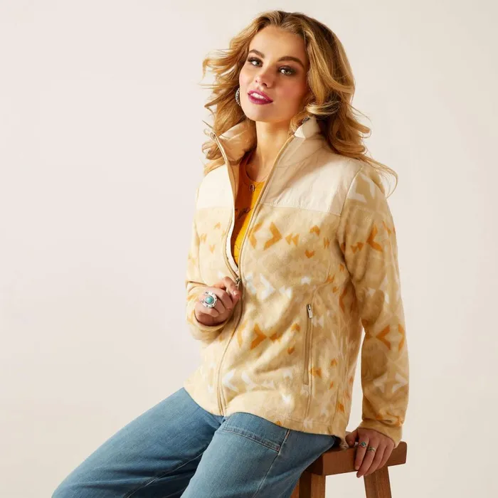 Prescott Fleece Jacket Sand Dune Print Women Ariat Jackets and Vests