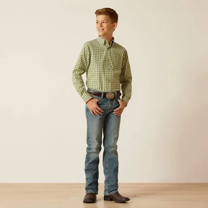 Pro Series Eilad Classic Fit Shirt Green Kids Ariat Button Down Shirts Pro Series Eilad Classic Fit Shirt Green Kids Ariat Button Down Shirts