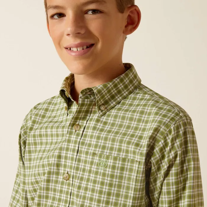 Pro Series Eilad Classic Fit Shirt Green Kids Ariat Button Down Shirts Pro Series Eilad Classic Fit Shirt Green Kids Ariat Button Down Shirts