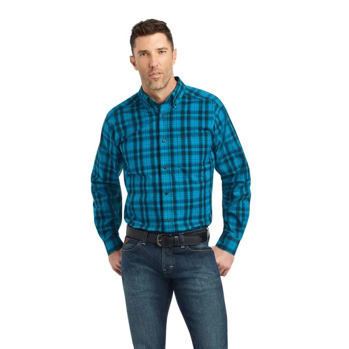 Pro Series Kingston Fitted Shirt Ocean Depths Men Ariat Button Down Shirts