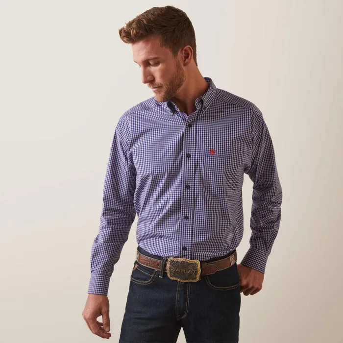Pro Series Louis Classic Fit Shirt Dark Blue Men Ariat Button Down Shirts