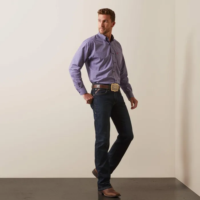 Pro Series Louis Classic Fit Shirt Dark Blue Men Ariat Button Down Shirts Pro Series Louis Classic Fit Shirt Dark Blue Men Ariat Button Down Shirts