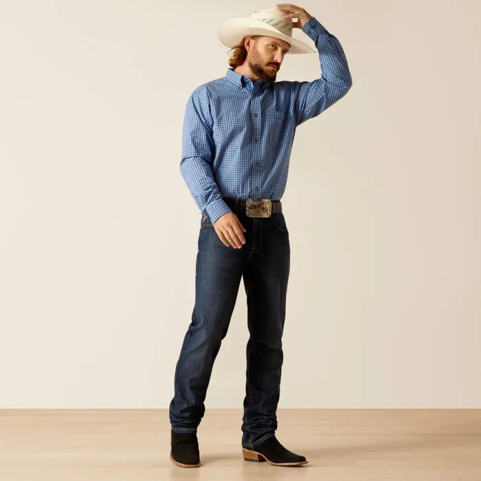 Pro Series Perrin Classic Fit Shirt Blue Men Ariat Button Down Shirts Pro Series Perrin Classic Fit Shirt Blue Men Ariat Button Down Shirts
