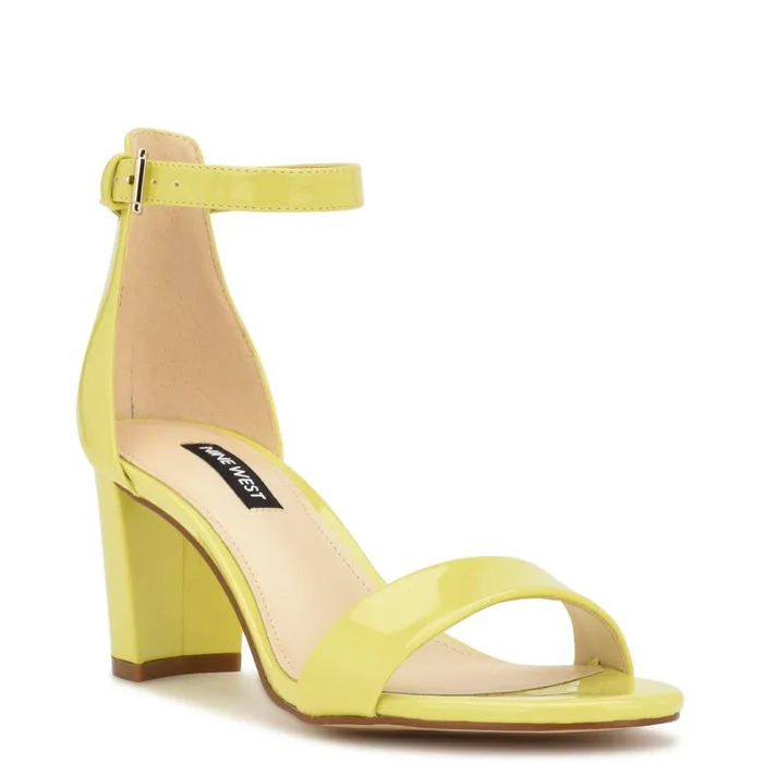 Pruce Ankle Strap Block Heel Sandals Lime Patent Women Nine West Sandals Pruce Ankle Strap Block Heel Sandals Lime Patent Women Nine West Sandals