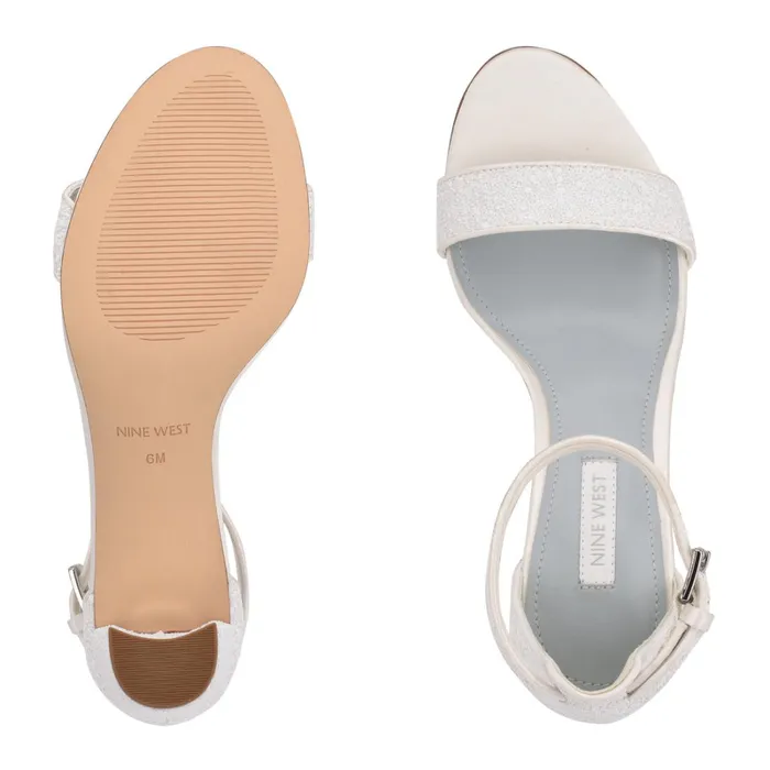 Pruce Ankle Strap Block Heel Sandals Pearl Glitter Women Nine West Mid Heels Pruce Ankle Strap Block Heel Sandals Pearl Glitter Women Nine West Mid Heels