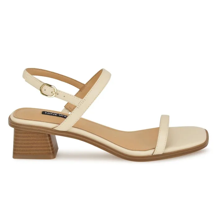 Purdy Block Heel Sandals Ivory Women Nine West Low Heel