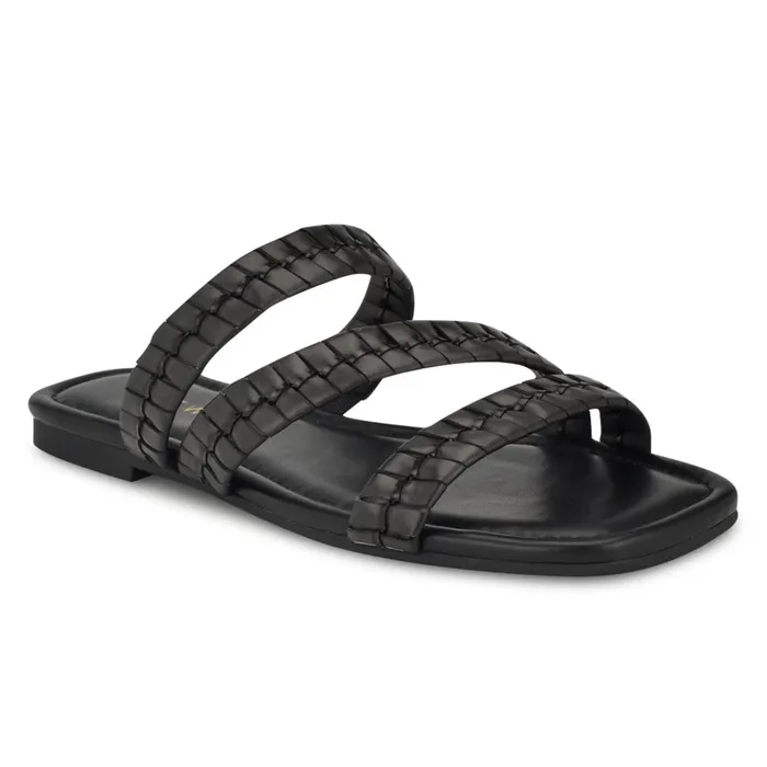 Quinlea Flat Strappy Sandals Black Women Nine West Casual Quinlea Flat Strappy Sandals Black Women Nine West Casual