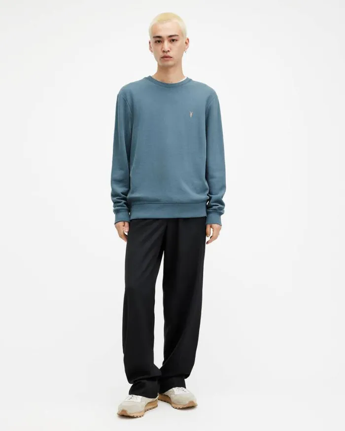 Raven Contrast Crew Neck Ramskull Sweatshirt Sur Blue Men AllSaints Sweatshirts and Hoodies Raven Contrast Crew Neck Ramskull Sweatshirt Sur Blue Men AllSaints Sweatshirts and Hoodies