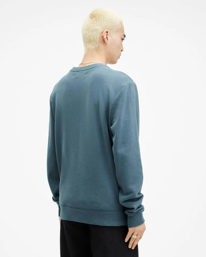 Raven Contrast Crew Neck Ramskull Sweatshirt Sur Blue Men AllSaints Sweatshirts and Hoodies Raven Contrast Crew Neck Ramskull Sweatshirt Sur Blue Men AllSaints Sweatshirts and Hoodies