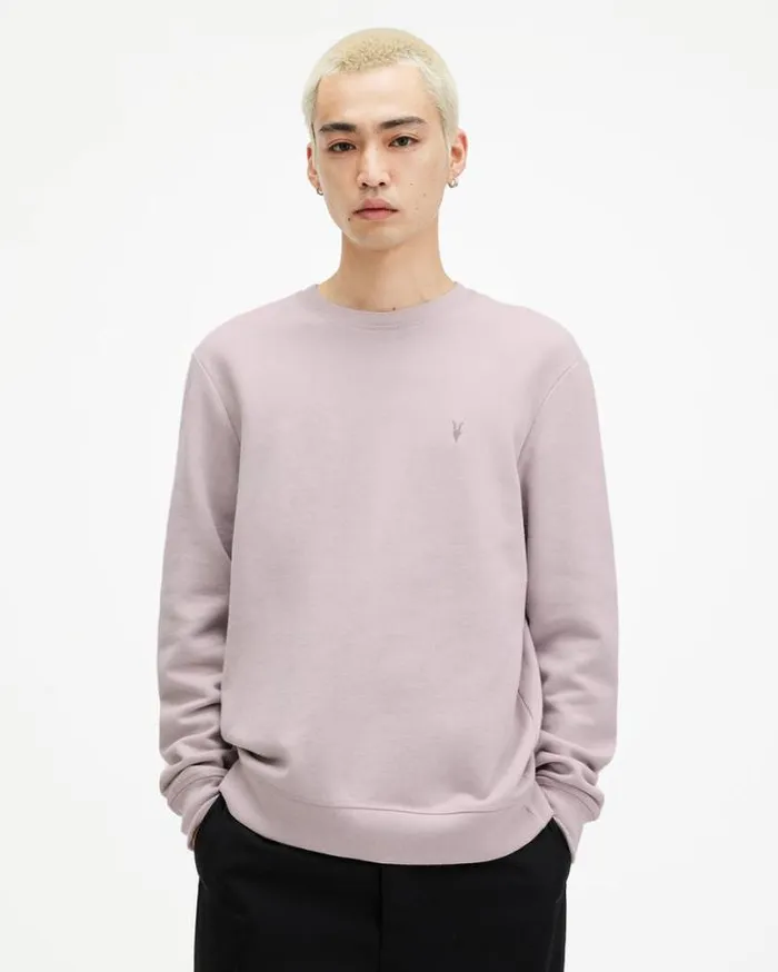 Raven Crew Neck Ramskull Sweatshirt Smokey Lilac Men AllSaints Sweatshirts and Hoodies
