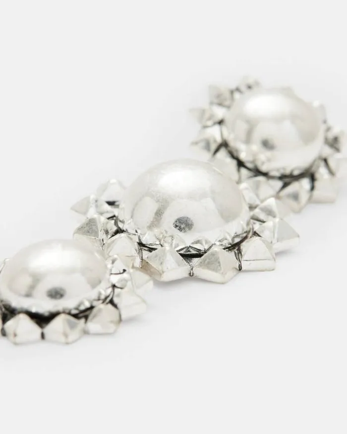 Rayen Silver Tone Pendant Earrings Warm Silver Women AllSaints Jewelry