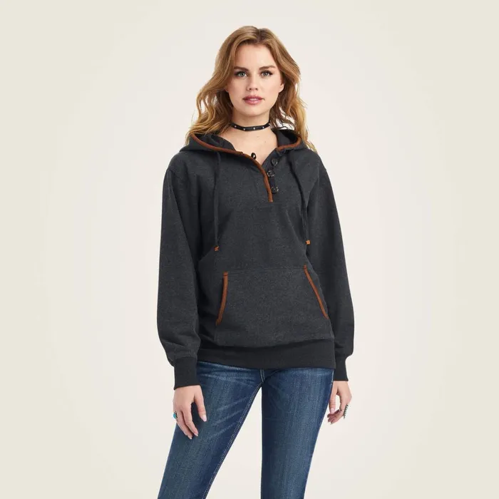 REAL Elevated Hoodie Heather Charcoal Women Ariat Sweatshirts and Hoodies