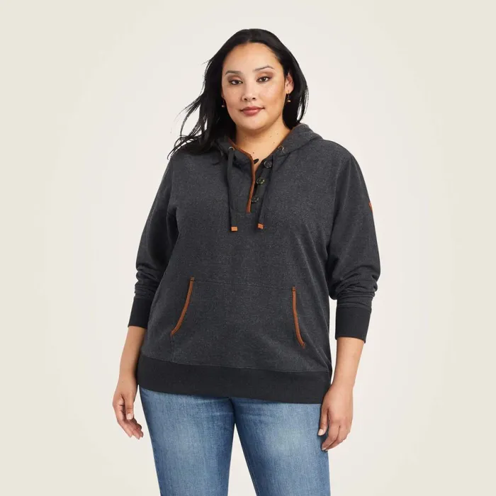 REAL Elevated Hoodie Heather Charcoal Women Ariat Sweatshirts and Hoodies REAL Elevated Hoodie Heather Charcoal Women Ariat Sweatshirts and Hoodies