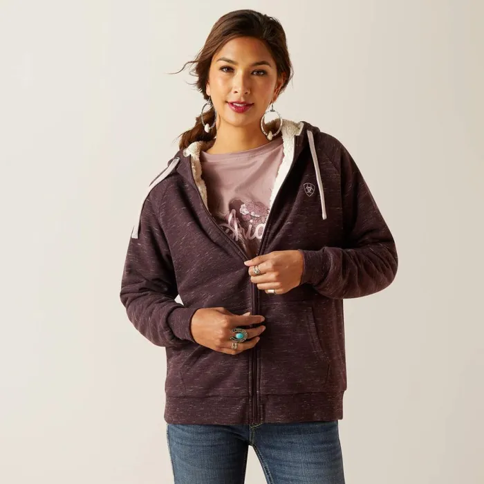 REAL Sherpa Full Zip Hoodie Clove Brown Women Ariat Sweatshirts and Hoodies