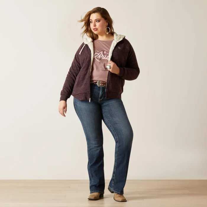 REAL Sherpa Full Zip Hoodie Clove Brown Women Ariat Sweatshirts and Hoodies