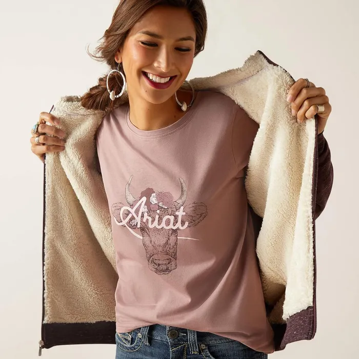 REAL Sherpa Full Zip Hoodie Clove Brown Women Ariat Sweatshirts and Hoodies