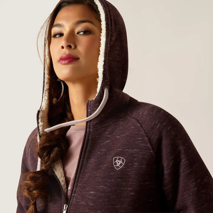 REAL Sherpa Full Zip Hoodie Clove Brown Women Ariat Sweatshirts and Hoodies