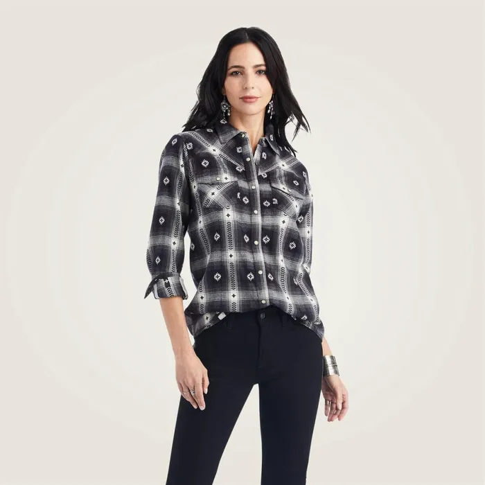 REAL Thunderstorm Shirt Thunderstorm Plaid Dobby Flann Women Ariat TShirts and Tops