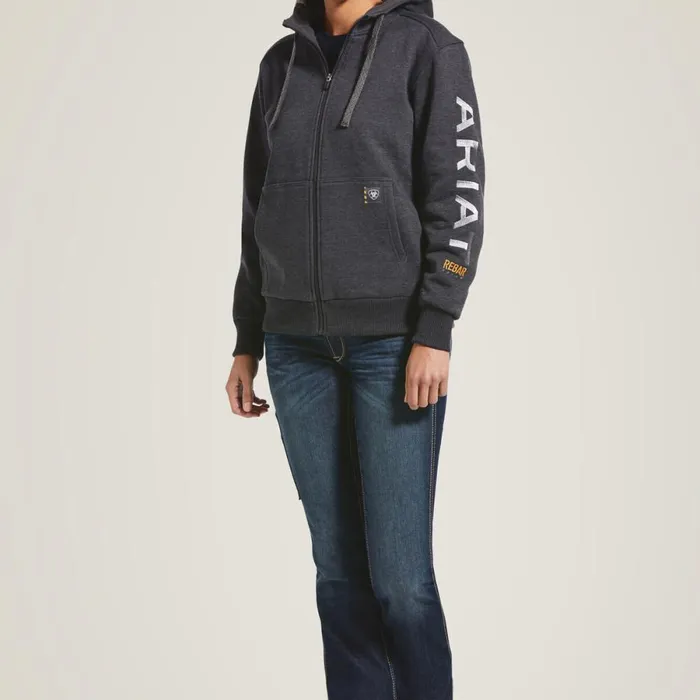 Rebar AllWeather Full Zip Hoodie Charcoal Heather Women Ariat Sweatshirts and Hoodies Rebar AllWeather Full Zip Hoodie Charcoal Heather Women Ariat Sweatshirts and Hoodies