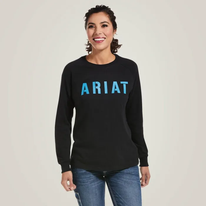 Rebar Cotton Strong Block TShirt Black Women Ariat TShirts and Tops