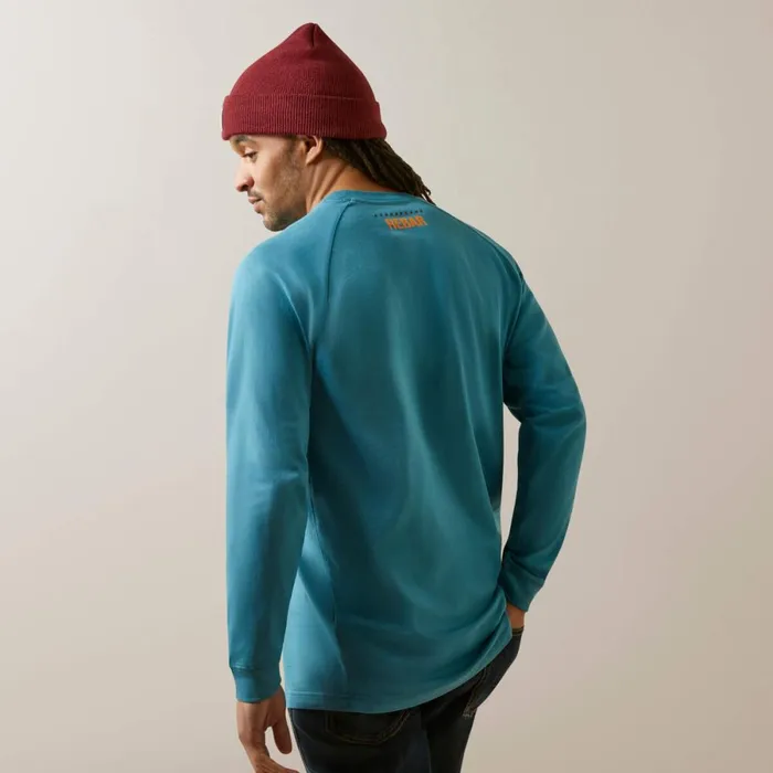 Rebar Cotton Strong Block TShirt Storm Blue Men Ariat TShirts and Polos Rebar Cotton Strong Block TShirt Storm Blue Men Ariat TShirts and Polos