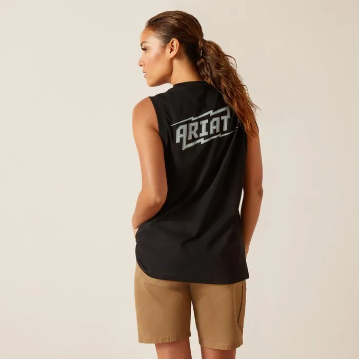Rebar Cotton Strong Bolt Black Women Ariat TShirts and Tops