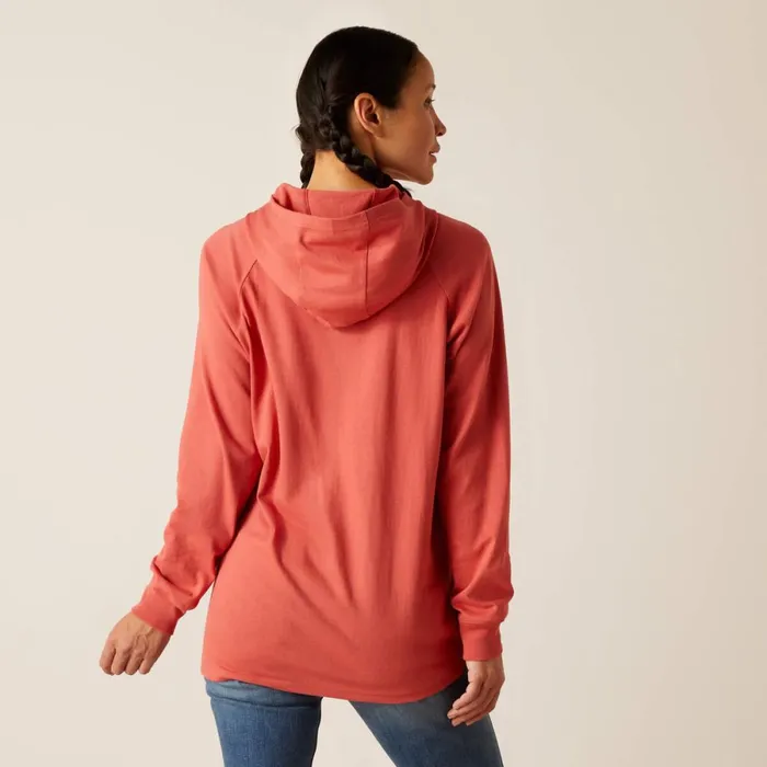 Rebar Cotton Strong Hooded TShirt Mineral Red Women Ariat TShirts and Tops Rebar Cotton Strong Hooded TShirt Mineral Red Women Ariat TShirts and Tops