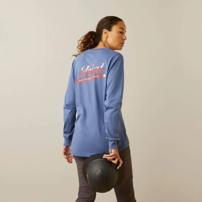 Rebar Cotton Strong Work Hard Bijou Blue Women Ariat TShirts and Tops