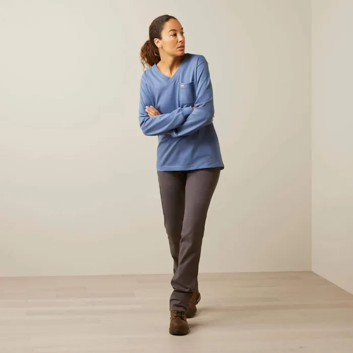 Rebar Cotton Strong Work Hard Bijou Blue Women Ariat TShirts and Tops