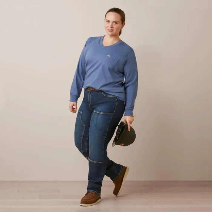 Rebar Cotton Strong Work Hard Bijou Blue Women Ariat TShirts and Tops