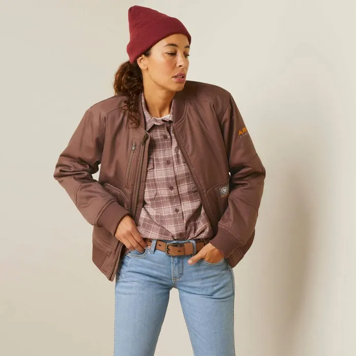 Rebar DuraCanvas Bomber Jacket Peppercorn Women Ariat Jackets and Vests