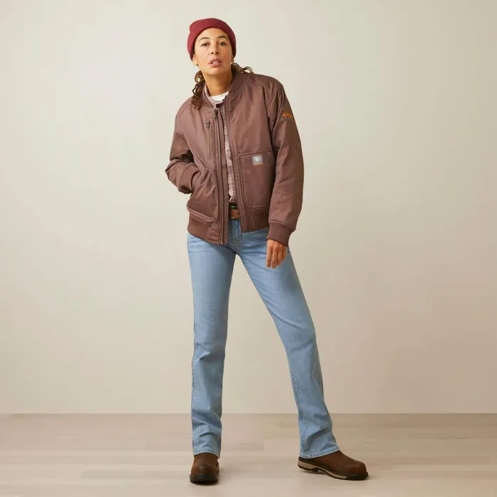 Rebar DuraCanvas Bomber Jacket Peppercorn Women Ariat Jackets and Vests Rebar DuraCanvas Bomber Jacket Peppercorn Women Ariat Jackets and Vests