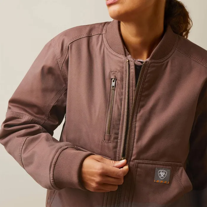 Rebar DuraCanvas Bomber Jacket Peppercorn Women Ariat Jackets and Vests Rebar DuraCanvas Bomber Jacket Peppercorn Women Ariat Jackets and Vests