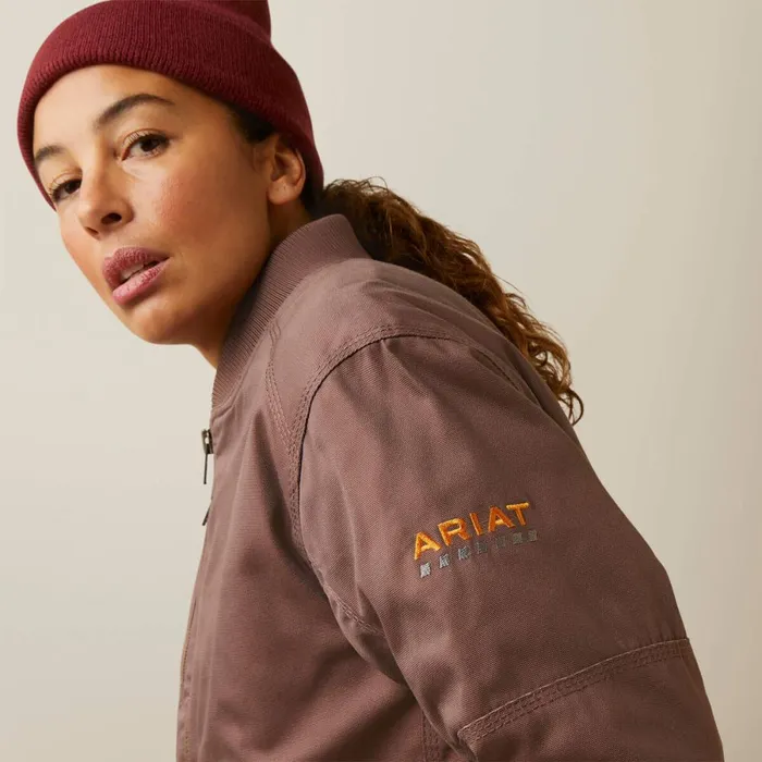Rebar DuraCanvas Bomber Jacket Peppercorn Women Ariat Jackets and Vests Rebar DuraCanvas Bomber Jacket Peppercorn Women Ariat Jackets and Vests