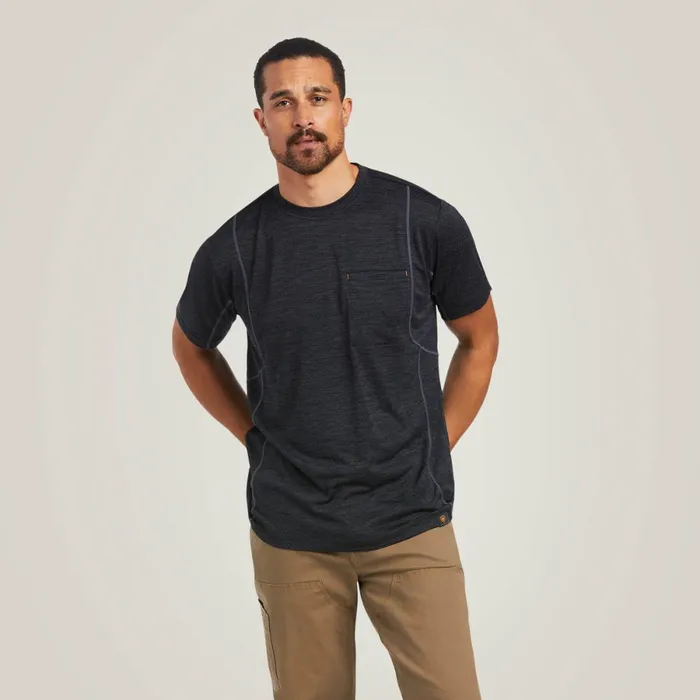 Rebar Evolution Athletic Fit TShirt Black Men Ariat TShirts and Polos