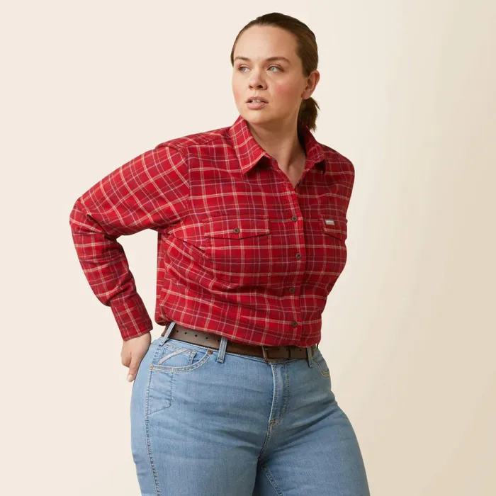 Rebar Flannel DuraStretch Work Shirt Samba Plaid Women Ariat TShirts and Tops